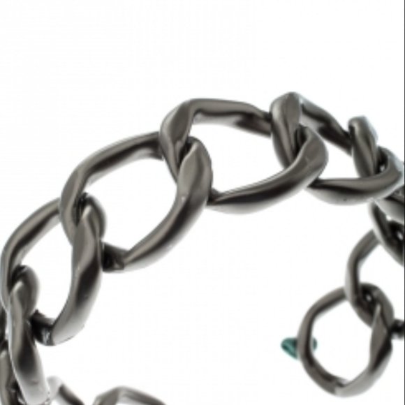 Chanel Designer Gunmetal Silver Chain Choker Necklace- Rare - Picture 8 of 9